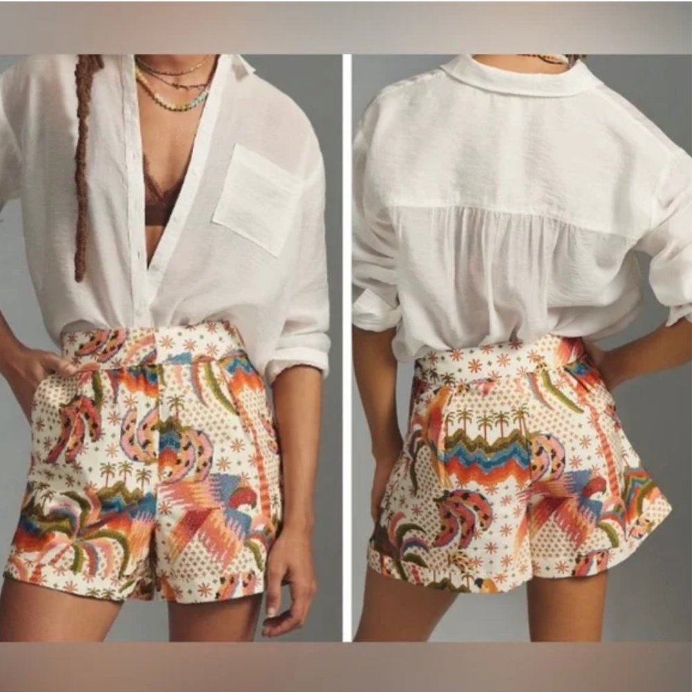 Farm Rio Macaw Island Cotton Shorts, Size M - NWT
